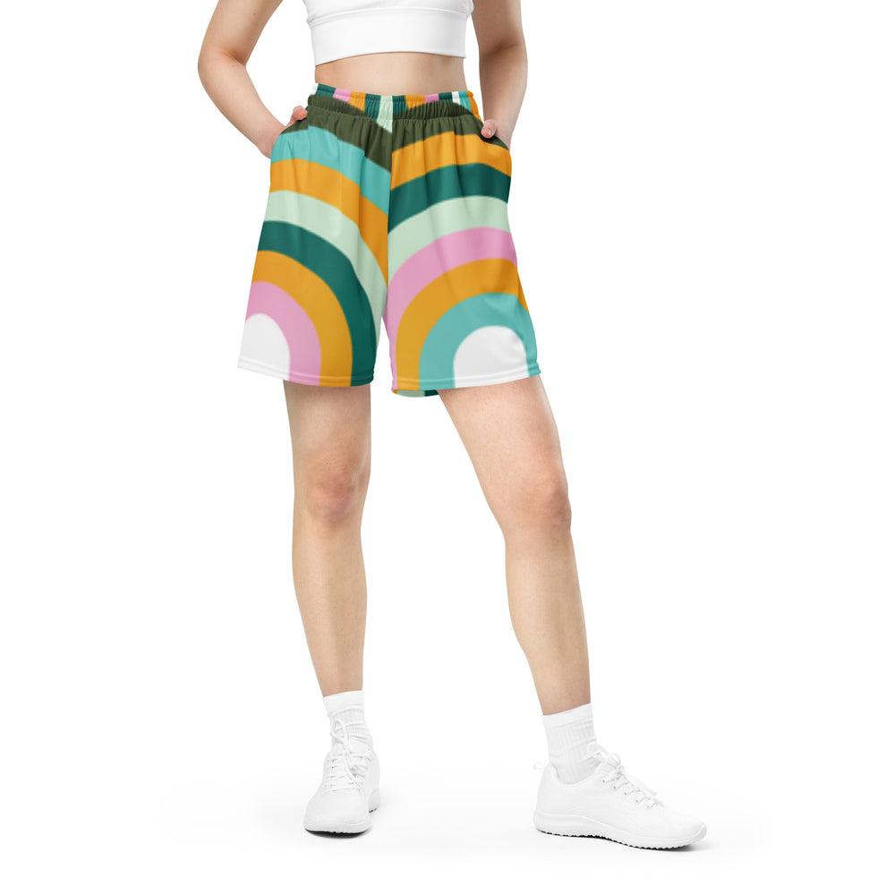 Unisex abstract mesh shorts